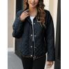 imageBellivera Womens Stand Collar Lightweight Quilted Puffer Jacket with Fleece lining for Fall and WinterBlue Diamond