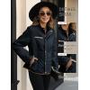 imageBellivera Womens Stand Collar Lightweight Quilted Puffer Jacket with Fleece lining for Fall and WinterBlue Diamond