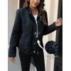 imageBellivera Womens Stand Collar Lightweight Quilted Puffer Jacket with Fleece lining for Fall and WinterBlue Diamond