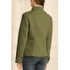 imageBellivera Womens Stand Collar Lightweight Quilted Puffer Jacket with Fleece lining for Fall and WinterGreen Jacket