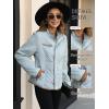 imageBellivera Womens Stand Collar Lightweight Quilted Puffer Jacket with Fleece lining for Fall and WinterGrey Diamond