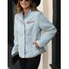 imageBellivera Womens Stand Collar Lightweight Quilted Puffer Jacket with Fleece lining for Fall and WinterGrey Diamond