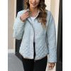 imageBellivera Womens Stand Collar Lightweight Quilted Puffer Jacket with Fleece lining for Fall and WinterGrey Diamond