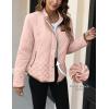 imageBellivera Womens Stand Collar Lightweight Quilted Puffer Jacket with Fleece lining for Fall and WinterPink Diamond
