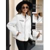 imageBellivera Womens Stand Collar Lightweight Quilted Puffer Jacket with Fleece lining for Fall and WinterWhite Diamond