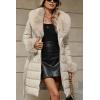 imageBellivera Womens Winter Puffer Jacket ColdResistant Patchwork Plush Lining Coat with Removable Fur Collar Hooded and BeltedBeigegrey13