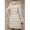 imageBellivera Womens Winter Puffer Jacket ColdResistant Patchwork Plush Lining Coat with Removable Fur Collar Hooded and BeltedBeigegrey13