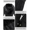 imageBellivera Womens Winter Puffer Jacket ColdResistant Patchwork Plush Lining Coat with Removable Fur Collar Hooded and BeltedBlack