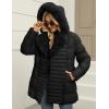 imageBellivera Womens Winter Puffer Jacket ColdResistant Patchwork Plush Lining Coat with Removable Fur Collar Hooded and BeltedBlack With Hood