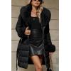 imageBellivera Womens Winter Puffer Jacket ColdResistant Patchwork Plush Lining Coat with Removable Fur Collar Hooded and BeltedBlack13