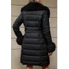 imageBellivera Womens Winter Puffer Jacket ColdResistant Patchwork Plush Lining Coat with Removable Fur Collar Hooded and BeltedBlack13