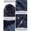 imageBellivera Womens Winter Puffer Jacket ColdResistant Patchwork Plush Lining Coat with Removable Fur Collar Hooded and BeltedBlue