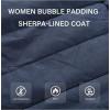 imageBellivera Womens Winter Puffer Jacket ColdResistant Patchwork Plush Lining Coat with Removable Fur Collar Hooded and BeltedBlue