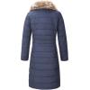 imageBellivera Womens Winter Puffer Jacket ColdResistant Patchwork Plush Lining Coat with Removable Fur Collar Hooded and BeltedBlue Yellow