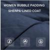 imageBellivera Womens Winter Puffer Jacket ColdResistant Patchwork Plush Lining Coat with Removable Fur Collar Hooded and BeltedBlue Yellow