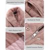 imageBellivera Womens Winter Puffer Jacket ColdResistant Patchwork Plush Lining Coat with Removable Fur Collar Hooded and BeltedBrownpink