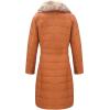 imageBellivera Womens Winter Puffer Jacket ColdResistant Patchwork Plush Lining Coat with Removable Fur Collar Hooded and BeltedCamel Yellow