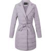 imageBellivera Womens Winter Puffer Jacket ColdResistant Patchwork Plush Lining Coat with Removable Fur Collar Hooded and BeltedGray