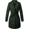 imageBellivera Womens Winter Puffer Jacket ColdResistant Patchwork Plush Lining Coat with Removable Fur Collar Hooded and BeltedGreen