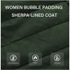 imageBellivera Womens Winter Puffer Jacket ColdResistant Patchwork Plush Lining Coat with Removable Fur Collar Hooded and BeltedGreen