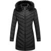 imageBellivera Womens Winter Thickened Quilted Puffer Jacket Zipper Pockets Bubble Coat with Removable Hood and Faux Fur CollarBlack Hood