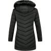 imageBellivera Womens Winter Thickened Quilted Puffer Jacket Zipper Pockets Bubble Coat with Removable Hood and Faux Fur CollarBlack Puffer Plus
