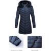 imageBellivera Womens Winter Thickened Quilted Puffer Jacket Zipper Pockets Bubble Coat with Removable Hood and Faux Fur CollarBlue Hood