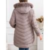 imageBellivera Womens Winter Thickened Quilted Puffer Jacket Zipper Pockets Bubble Coat with Removable Hood and Faux Fur CollarDapricot Puffer Plus