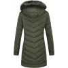 imageBellivera Womens Winter Thickened Quilted Puffer Jacket Zipper Pockets Bubble Coat with Removable Hood and Faux Fur CollarGreen Hood