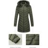 imageBellivera Womens Winter Thickened Quilted Puffer Jacket Zipper Pockets Bubble Coat with Removable Hood and Faux Fur CollarGreen Hood