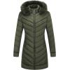 imageBellivera Womens Winter Thickened Quilted Puffer Jacket Zipper Pockets Bubble Coat with Removable Hood and Faux Fur CollarGreen Hood
