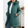 imageBellivera Womens Winter Thickened Quilted Puffer Jacket Zipper Pockets Bubble Coat with Removable Hood and Faux Fur CollarGreen Puffer Plus