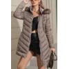 imageBellivera Womens Winter Thickened Quilted Puffer Jacket Zipper Pockets Bubble Coat with Removable Hood and Faux Fur CollarTaupel Hood