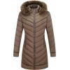 imageBellivera Womens Winter Thickened Quilted Puffer Jacket Zipper Pockets Bubble Coat with Removable Hood and Faux Fur CollarTaupel Hood