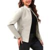 imageBellivera Faux Leather Jacket Women Motorcycle Zipper Bomber PU Bike Coat with PocketsCoal Beige
