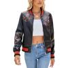 imageBellivera Faux Leather Jacket for Women Studded Rivet Floral Moto Biker Short Lapel CoatBlack Floral Motorcycle Jacket