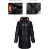 imageBellivera Women Faux Leather Jacket Long Quilted Hood Puffer Winter CoatBlackorange