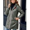 imageBellivera Women Lightweight Coat Short Quilted Puffer Long Sleeve Belted Jacket PocketsGreen Doublesided Coat