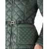 imageBellivera Women Lightweight Coat Short Quilted Puffer Long Sleeve Belted Jacket PocketsGreen With Belt