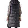 imageBellivera Women Long Heavy Puffer Coat Diamond Quilted Thermal Thicken Winter Parka Windproof Jacket with HoodBlack Vest