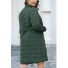 imageBellivera Women Long Heavy Puffer Coat Diamond Quilted Thermal Thicken Winter Parka Windproof Jacket with HoodGreen Belt