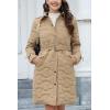 imageBellivera Women Long Heavy Puffer Coat Diamond Quilted Thermal Thicken Winter Parka Windproof Jacket with HoodYellow Belt