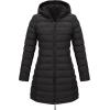 imageBellivera Women Puffer Jacket Reversible Spring and Winter Fashion Warm Quilted Long Hooded Padded Bubble CoatBlack