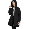 imageBellivera Women Puffer Jacket Reversible Spring and Winter Fashion Warm Quilted Long Hooded Padded Bubble CoatBlack
