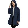 imageBellivera Women Puffer Jacket Reversible Spring and Winter Fashion Warm Quilted Long Hooded Padded Bubble CoatBlue