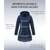 imageBellivera Women Puffer Jacket Reversible Spring and Winter Fashion Warm Quilted Long Hooded Padded Bubble CoatBlue
