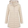 imageBellivera Women Puffer Jacket Reversible Spring and Winter Fashion Warm Quilted Long Hooded Padded Bubble CoatWhite Parka