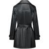 imageBellivera Women Trench Coat Long Loose Jacket Faux PU Leather Oversize Classic Lapel Overcoat with BeltBlack Double Breasted