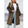 imageBellivera Women Trench Coat Long Loose Jacket Faux PU Leather Oversize Classic Lapel Overcoat with BeltCoffee Trench