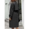 imageBellivera Women Trench Coat Long Loose Jacket Faux PU Leather Oversize Classic Lapel Overcoat with BeltGlossy Black